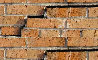 Brick wall with serious structural damage in Boise, ID